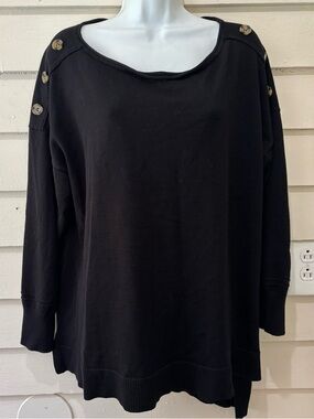 🔥5 for $25🔥 Peyton Primrose Black Button Shoulder Shirt